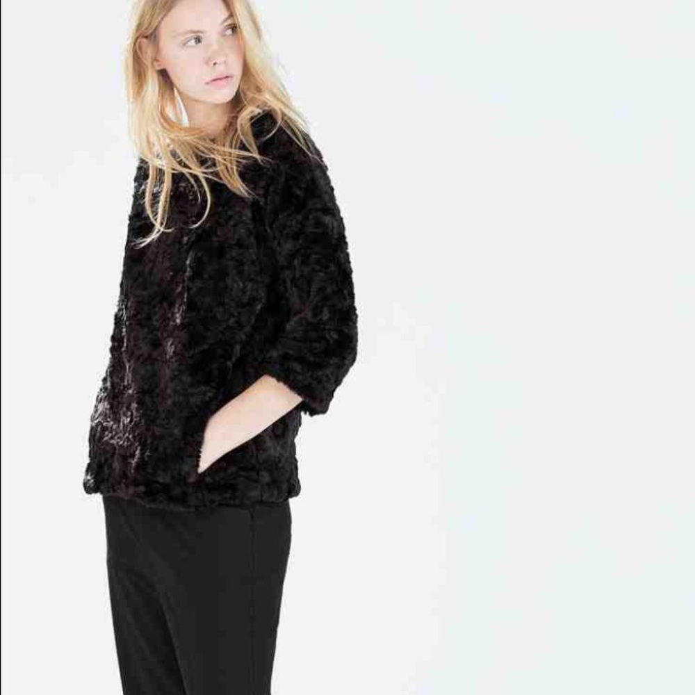 Fur top with back zipper